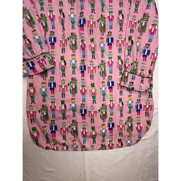 Jayes Studio Nutcracker Print Pajama Shirt Pink Cotton Sleep Top Size L (14-18) - Picture 14 of 16